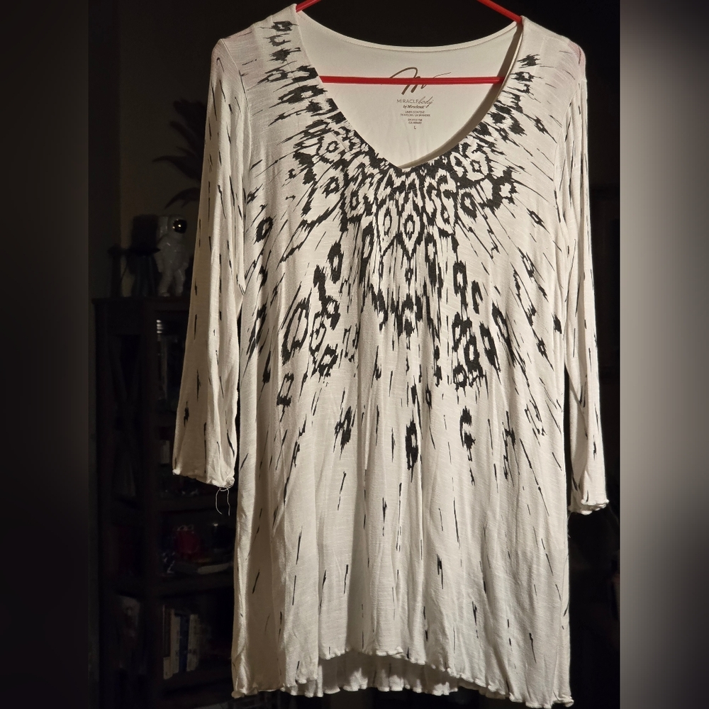 Miraclesuit Black and White Patterned Tunic
